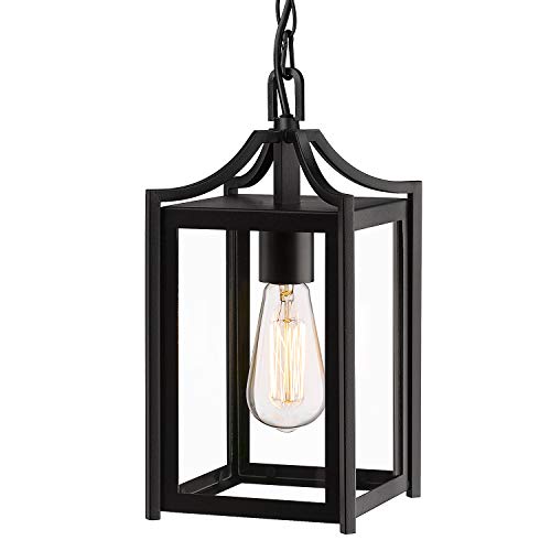 Outdoor Pendant Lights for Porch (Black / Small-Clear Glass)