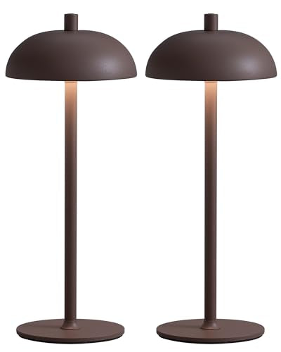 12" Cordless Table Lamps Set of 2 (H12" Brown (2 Pack))