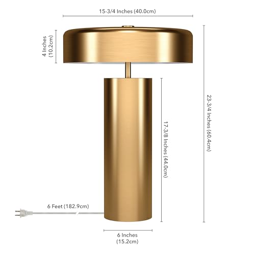 24" Modern 1 Light Table Lamp (Gold / 23.75 inches (H) x 15.75 inches (W x D))