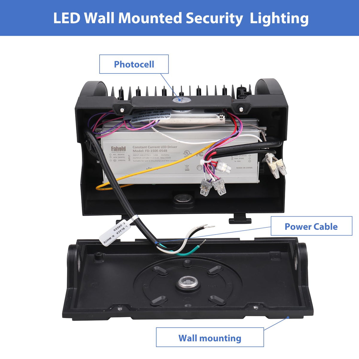 120W LED Wall Pack with Photocell (120W-16200Lm-With photocell)