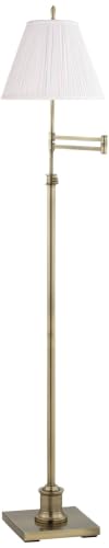 360 Lighting Westbury Brass Swing Arm Floor Lamp with Classy White Shade
