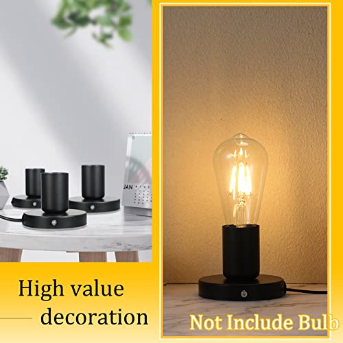 6 Pcs E26 Lamp Socket Base with 6 Ft Cord on Off Switch (Black)