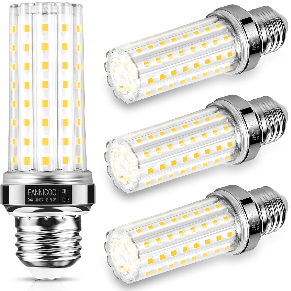 LED Corn Light Bulb 150W Equivalent 2500 Lumen 4000K Neutral White 20W E26