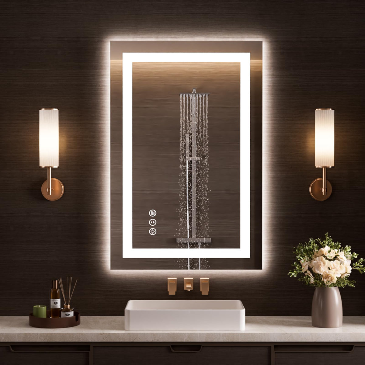 28"X34" LED Bathroom Mirror with Lights (Led / 28"L x 34"W)