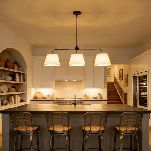 40" Linear Chandeliers for Dining Room (Black)
