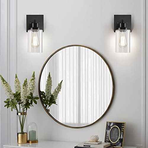 Plug in Wall Sconces Set of 2 (Black / 1-Light)