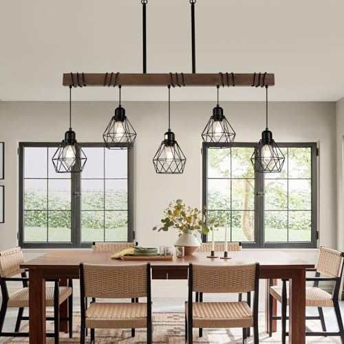 Farmhouse Dining Room Light Fixture (Black / 5-Light)