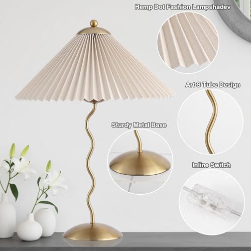 Pleated Table Lamp (Gold)