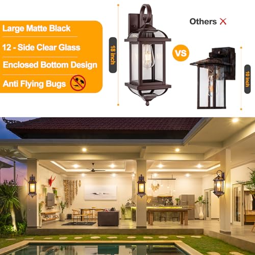 Bronze Dusk to Dawn Outdoor Lighting 18” Exterior Light Fixtures (Oil-Rubbed Bronze / Dusk to Dawn Sensor)