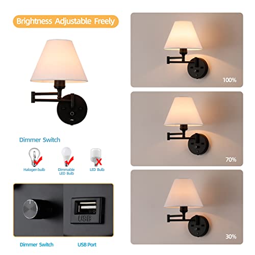 Swing Arm Wall Sconces (Black)