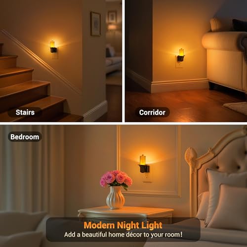 Night Lights Plug into Wall (Amber-Clear / 2 Pack)