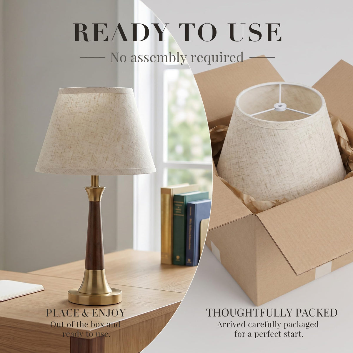 2 Small Lamp Shades for Table Lamps (Beige Linen)