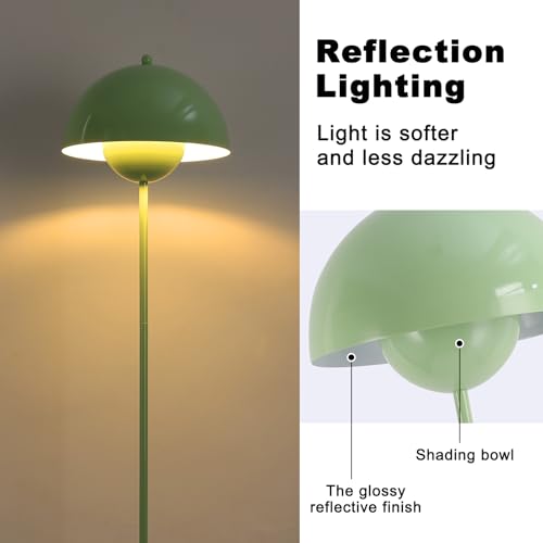Mid Century Modern Metal Bud Floor Lamp for Home and Office (Pastel Green)