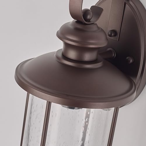 13.75" Bronze Vintage Farmhouse Round Outdoor Wall Light 2 Pack (Bronze / 2 Pack H13.75")