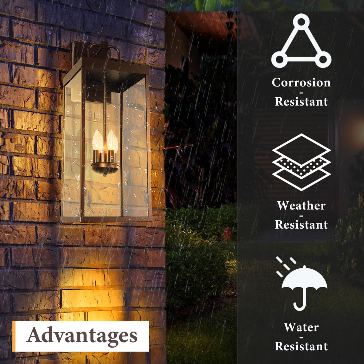 Outdoor Wall Sconce Light (Oil-Rubbed Bronze / Huge)