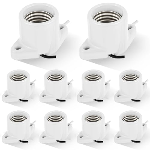 10 Pcs E26 Light Socket Porcelain Keyless Lamp Holder