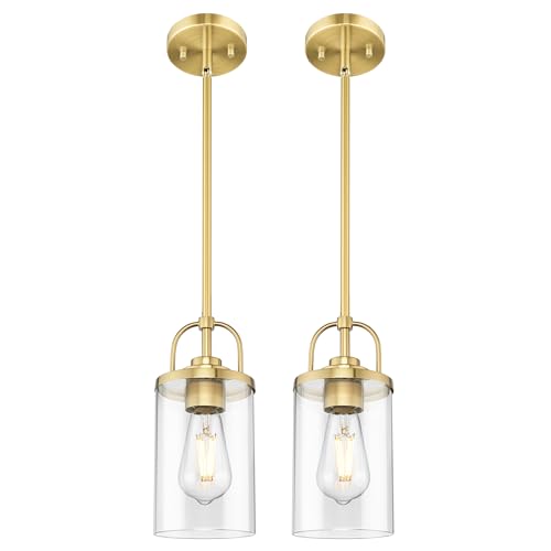 2 Pack Pendant Lights Kitchen Island (Brushed Gold / 2 Pack)