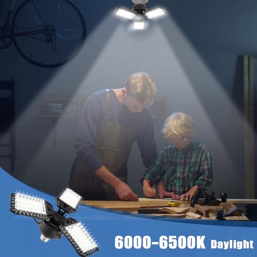 Garage Lights 6500K Shop Light with 6+1 Deformable Panels
