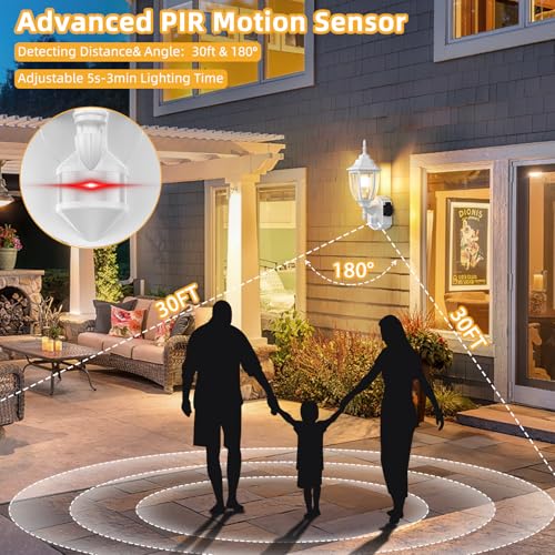 Porch Lights with Outlet (White / 1 Pack)