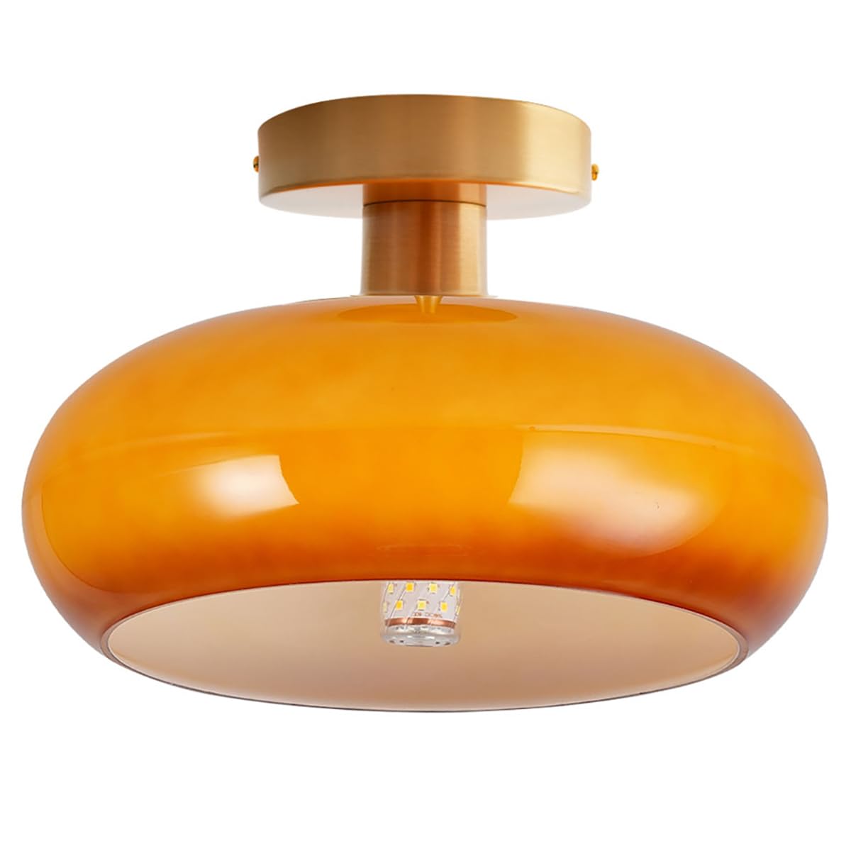 Modern Glass Flush Mount Ceiling Light (Flush-Orange)