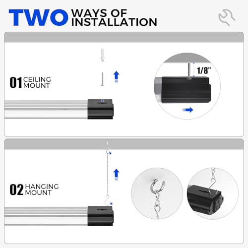 BS168 LED Shop Lights 8FT for Workshop (5000K / Black-168W-8FT-6 Packs)
