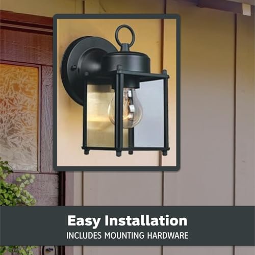 Preston 8 Inch Outdoor Wall Light (8in H (Pack of 1) / Black)