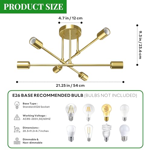 Modern Sputnik Chandelier Ceiling Light Fixtures