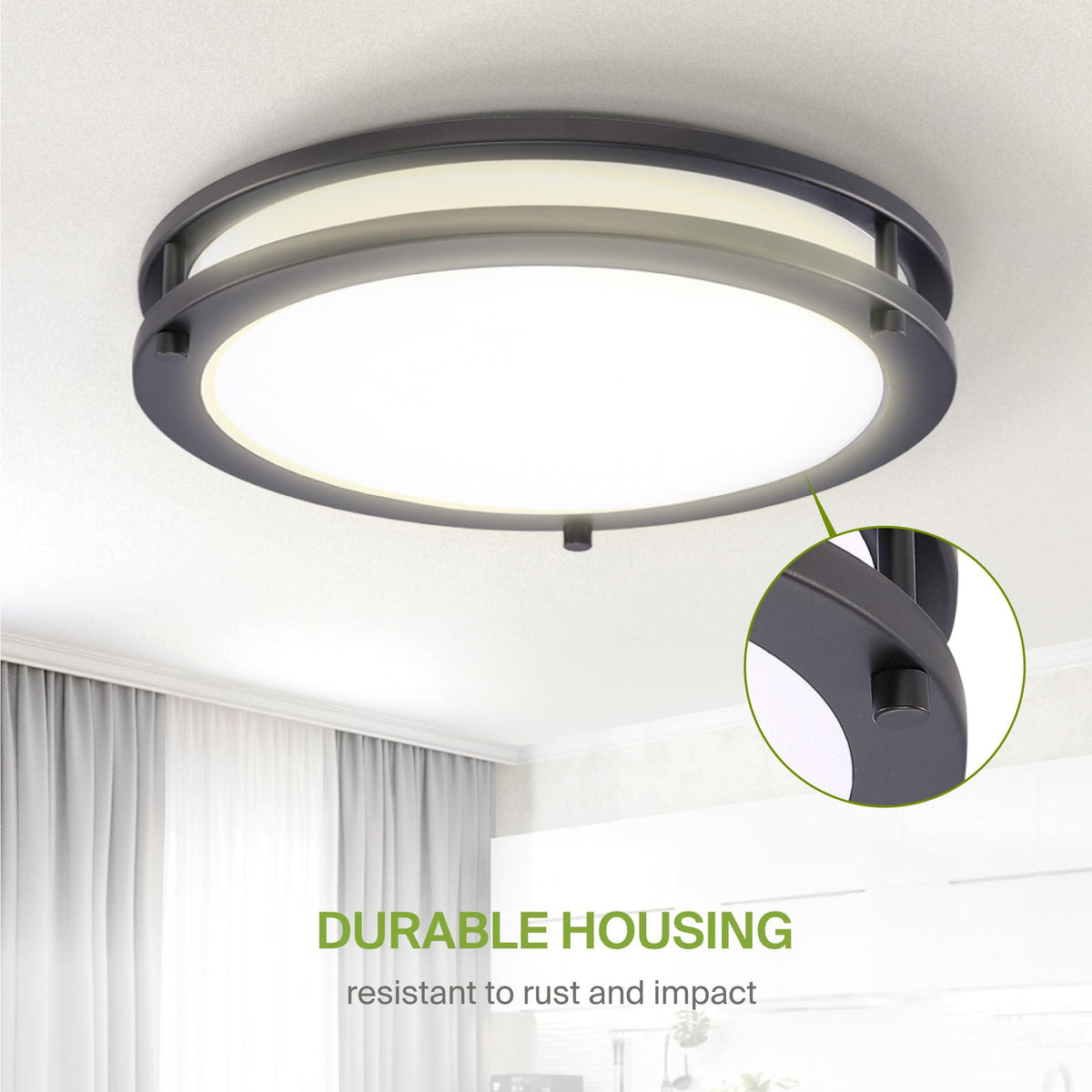 LED 16" Round Flush Mount Lighting (Oil-Rubbed Bronze)