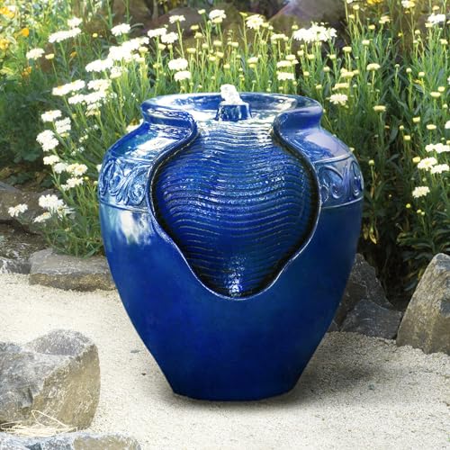 Outdoor Glazed Pot Floor Fountain