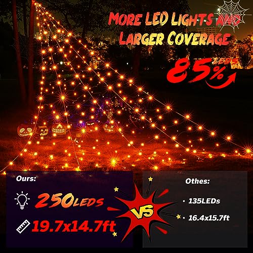 Halloween Giant Spider Web Lights