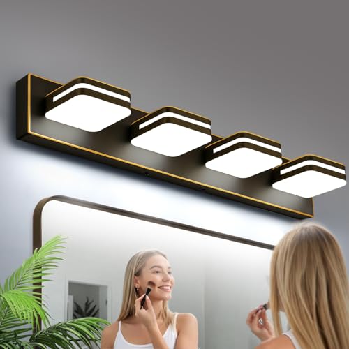 360° Rotate LED Bathroom Vanity Light Fixtures (Oil Rubbed Bronze, Natural White / 4-Light, 27-Inch)