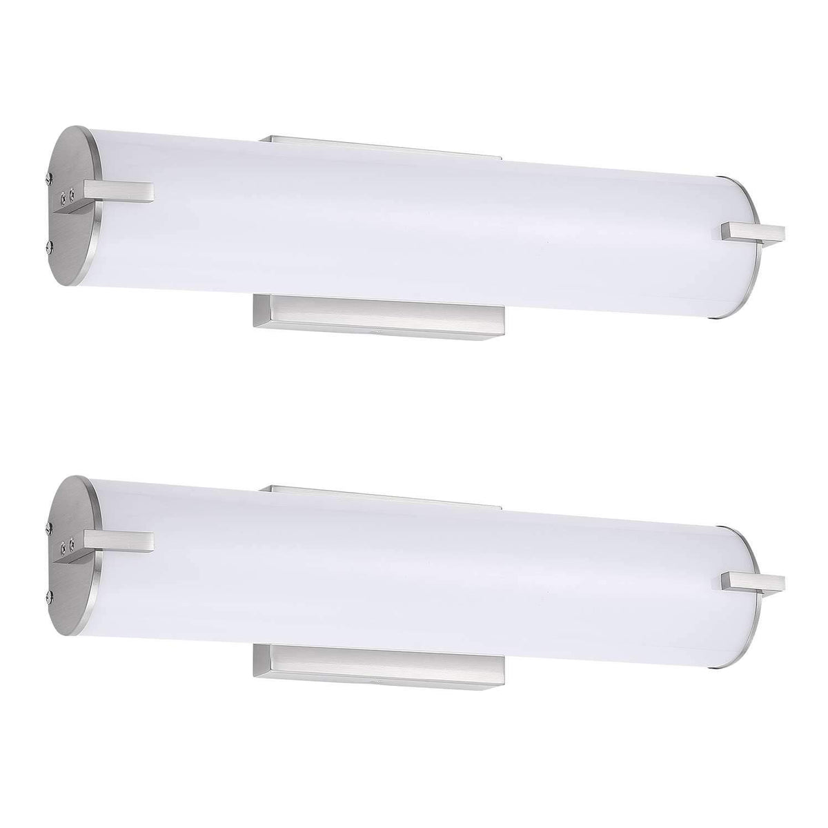 LED Vanity Light Fixture (Brushed Nickel | Cylinder / 120V | 18 Inch (2pk))