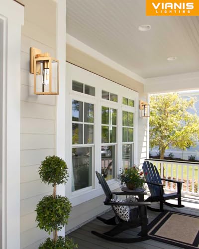 Gold Outdoor Wall Lights (Gold / No Sensor 2 PACK)