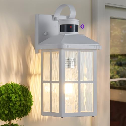 Motion Sensor Porch Light Dusk to Dawn Outdoor Wall Light (White 1)