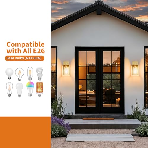 Outdoor Light Fixtures Wall Mount (Gold / 10.24'')