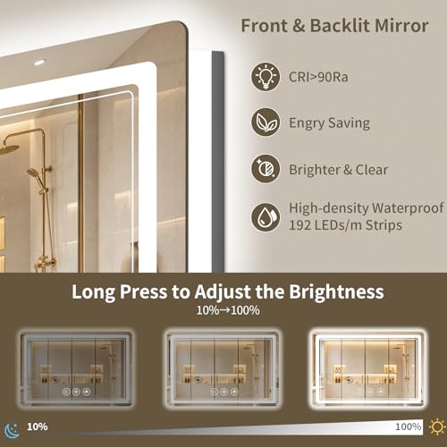 30"x55" LED Bathroom Mirror with Lights (55"L x 30"W)