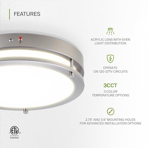 LED 16" Round Flush Mount Lighting (Brushed Nickel)