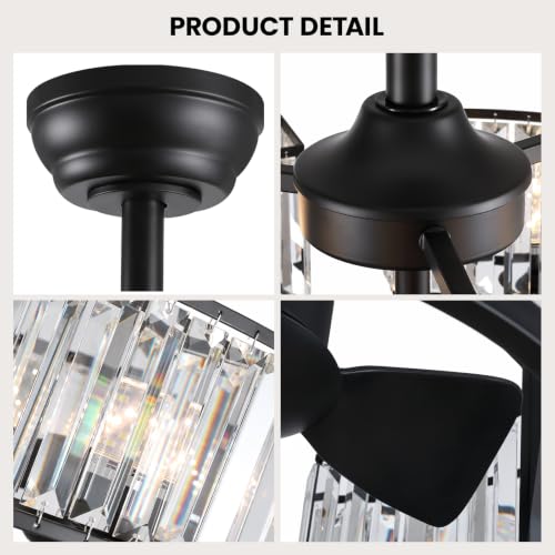 Modern Ceiling Fan with Light for Dining Living Room Bedroom Kitchen