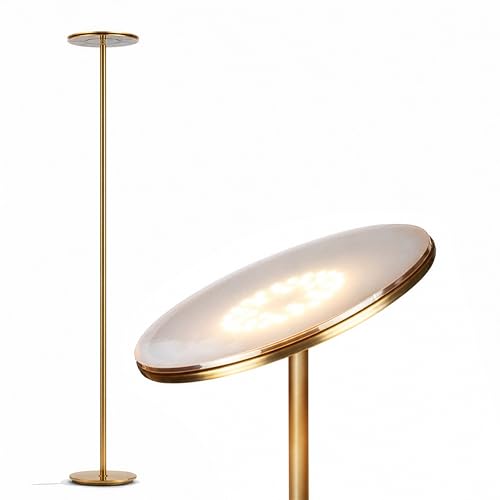 Sky Flux Dimmable LED Floor Lamp (Antique Brass)