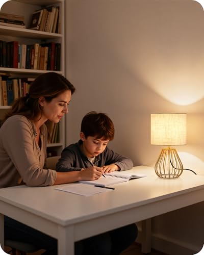 Gold Table Lamp (Beige + Gold)