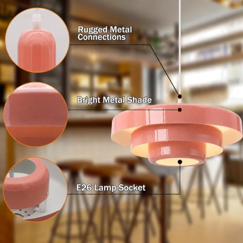 Plug in Pendant Light (Large-Pink (17.7in))