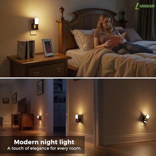 Night Lights Plug into Wall with Dusk to Dawn Sensor (Black Gold)