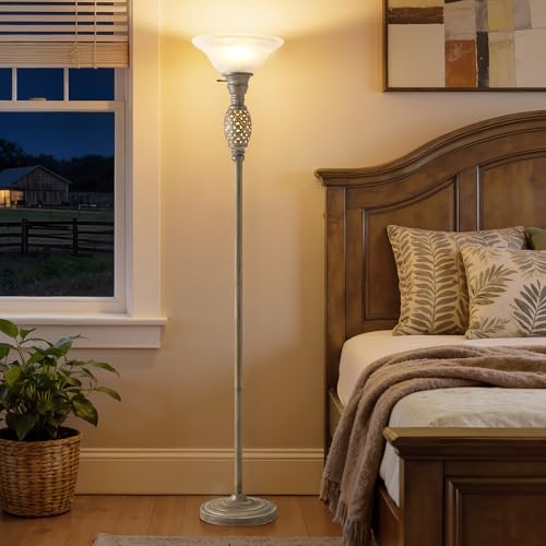70" Torchiere Floor Lamps with NightLight (Grayish Brown)