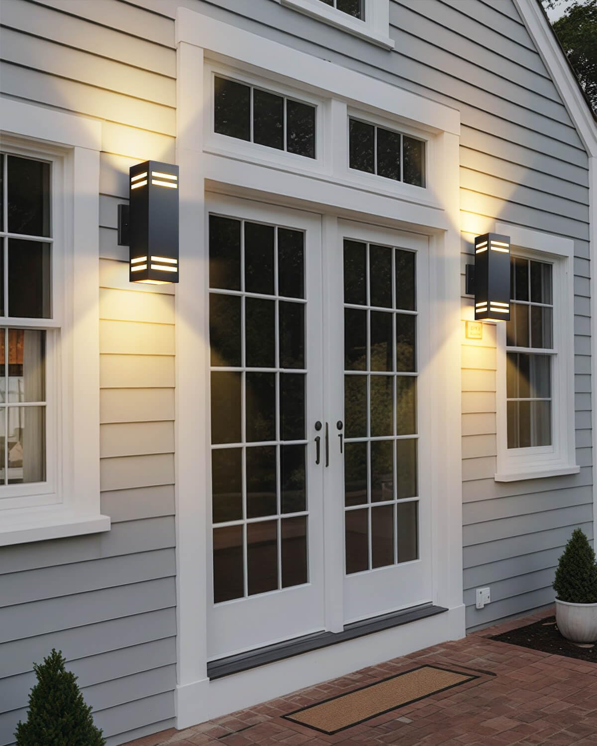 14" Outdoor Wall Lights Dusk to Dawn 2 Pack (Black-6 / 14 Inch)