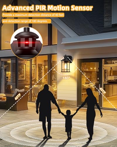 Black Porch Lights with GFCI Outlet (1 Pack / Black)