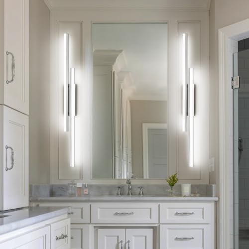 48 Inch Bathroom Light Fixtures Brushed Nickel Vanity Light Bar LED Modern Bath Wall Lighting Over Mirror (Nickel-Non Dimmable / 48inch)