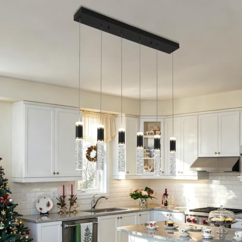 Modern 6 Light LED Chandelier (Black / 6c-Light)