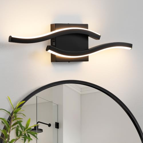 Bathroom Vanity Lights Over Mirror (Matte Black / 16.8 Inch)