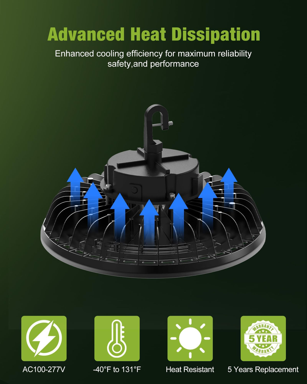 100W Super Bright UFO LED Shop Lights (100-18PACK)