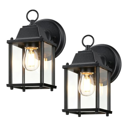 Outdoor Wall Light Fixture (Black / 2-pack)